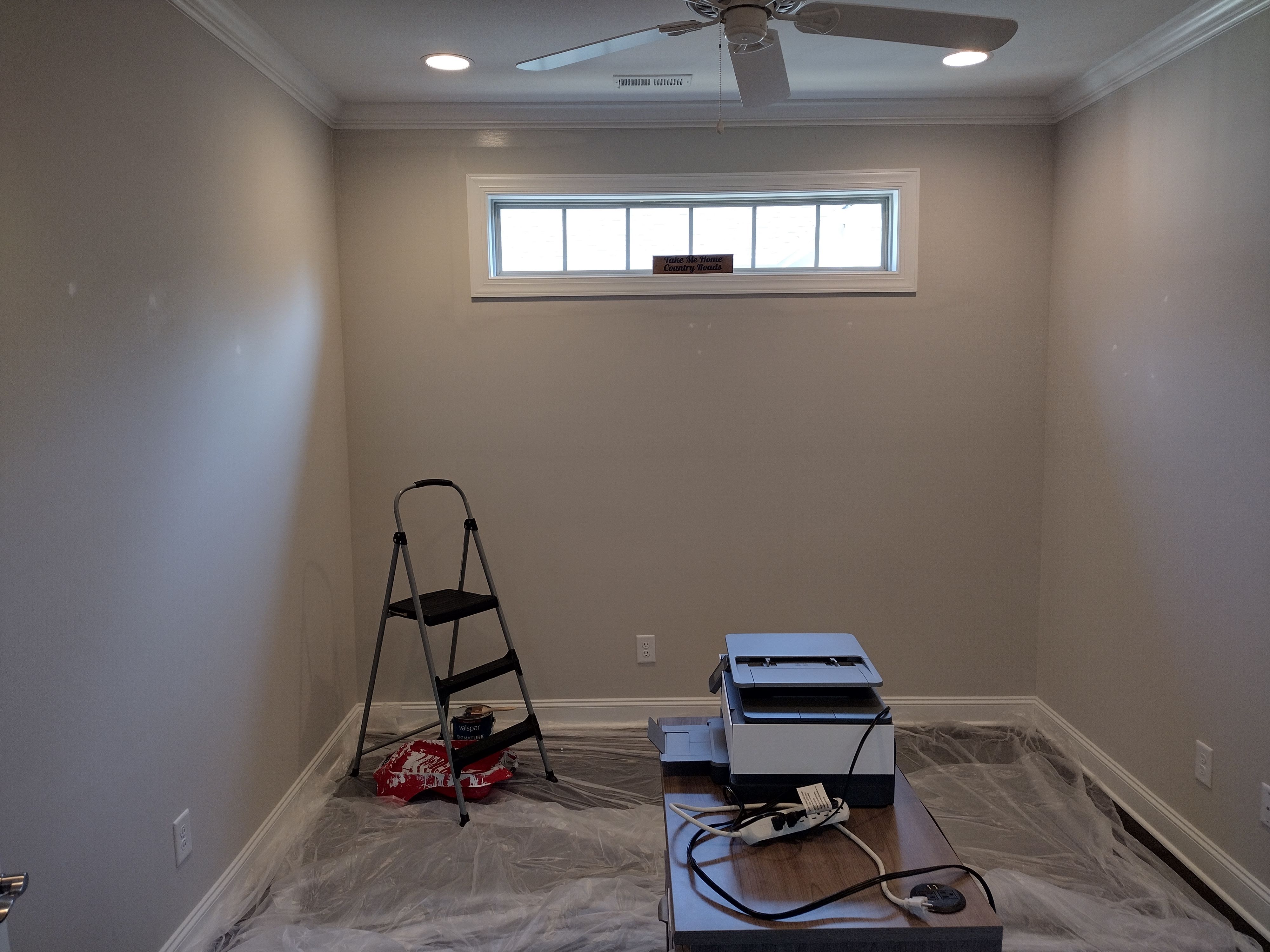 Wall surface patched and primed during repair
